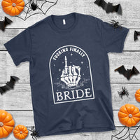 Funny Wedding Halloween T Shirt Fucking Finally Bride Skeleton Rings Bachelorette Party - Wonder Print Shop