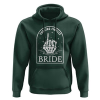 Funny Wedding Halloween Hoodie Fucking Finally Bride Skeleton Rings Bachelorette Party - Wonder Print Shop