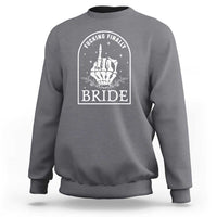 Funny Wedding Halloween Sweatshirt Fucking Finally Bride Skeleton Rings Bachelorette Party - Wonder Print Shop