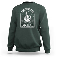 Funny Wedding Halloween Sweatshirt Fucking Finally Bride Skeleton Rings Bachelorette Party - Wonder Print Shop