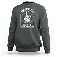 Funny Wedding Halloween Sweatshirt Fucking Finally Bride Skeleton Rings Bachelorette Party - Wonder Print Shop