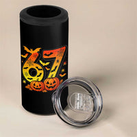 Funny 67 Halloween 4 in 1 Can Cooler Tumbler Spooky Six Seven Meme Gen Alpha Slang - Wonder Print Shop