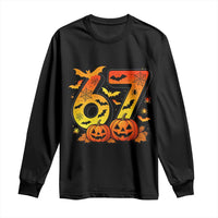 Funny 67 Halloween Long Sleeve Shirt Spooky Six Seven Meme Gen Alpha Slang - Wonder Print Shop
