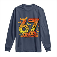 Funny 67 Halloween Long Sleeve Shirt Spooky Six Seven Meme Gen Alpha Slang - Wonder Print Shop