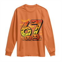 Funny 67 Halloween Long Sleeve Shirt Spooky Six Seven Meme Gen Alpha Slang - Wonder Print Shop