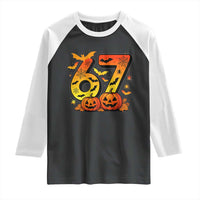 Funny 67 Halloween Raglan Shirt Spooky Six Seven Meme Gen Alpha Slang - Wonder Print Shop