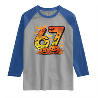 Funny 67 Halloween Raglan Shirt Spooky Six Seven Meme Gen Alpha Slang - Wonder Print Shop