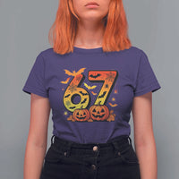 Funny 67 Halloween T Shirt For Women Spooky Six Seven Meme Gen Alpha Slang - Wonder Print Shop