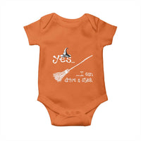 Funny Halloween Spooky Witch Baby Onesie Yes I Can Drive A Stick - Wonder Print Shop