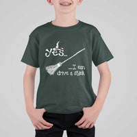 Funny Halloween Spooky Witch T Shirt For Kid Yes I Can Drive A Stick - Wonder Print Shop