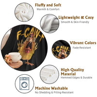 Funny F Caw F Chicken Throw Blanket Rooster Meme Humor - Wonder Print Shop