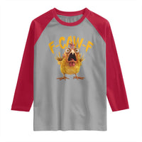 Funny F Caw F Chicken Raglan Shirt Rooster Meme Humor - Wonder Print Shop