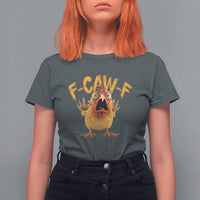 Funny F Caw F Chicken T Shirt For Women Rooster Meme Humor - Wonder Print Shop