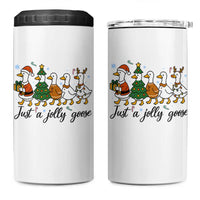 Funny Christmas Silly Goose 4 in 1 Can Cooler Tumbler Just A Jolly Goose Xmas Poultry Animal Humor - Wonder Print Shop