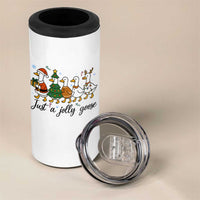 Funny Christmas Silly Goose 4 in 1 Can Cooler Tumbler Just A Jolly Goose Xmas Poultry Animal Humor - Wonder Print Shop