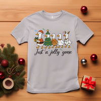 Funny Christmas Silly Goose T Shirt Just A Jolly Goose Xmas Poultry Animal Humor - Wonder Print Shop