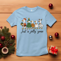 Funny Christmas Silly Goose T Shirt Just A Jolly Goose Xmas Poultry Animal Humor - Wonder Print Shop