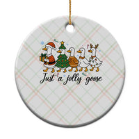 Funny Christmas Silly Goose Ceramic Ornament Just A Jolly Goose Xmas Poultry Animal Humor - Wonder Print Shop