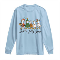 Funny Christmas Silly Goose Long Sleeve Shirt Just A Jolly Goose Xmas Poultry Animal Humor - Wonder Print Shop
