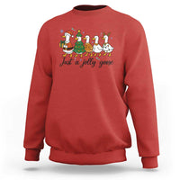 Funny Christmas Silly Goose Sweatshirt Just A Jolly Goose Xmas Poultry Animal Humor - Wonder Print Shop