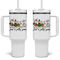 Funny Christmas Silly Goose Tumbler With Handle Just A Jolly Goose Xmas Poultry Animal Humor - Wonder Print Shop
