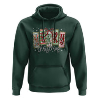 Merry Christmas Coquette Xmas Faux Glitter Gingham Tartan Doodle Hoodie - Wonder Print Shop