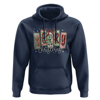 Merry Christmas Coquette Xmas Faux Glitter Gingham Tartan Doodle Hoodie - Wonder Print Shop