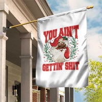 Funny African American Black Santa Christmas Garden Flag You Aint Getting Shit Inappropriate Xmas - Wonder Print Shop
