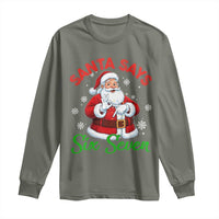 Funny Santa Says Six Seven Long Sleeve Shirt Christmas 67 Meme Santa Gen Alpha Slang - Wonder Print Shop