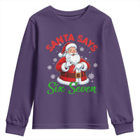 Funny Santa Says Six Seven Youth Sweatshirt Christmas 67 Meme Santa Gen Alpha Slang - Wonder Print Shop