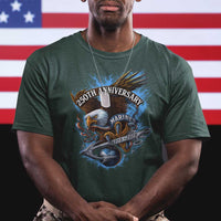 Us Marines Military 250th Anniversary T Shirt Bald Eagle Anchor - Wonder Print Shop