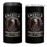 250 years Of America Independence 4 in 1 Can Cooler Tumbler 250th American Anniversary Bald Eagle - Wonder Print Shop