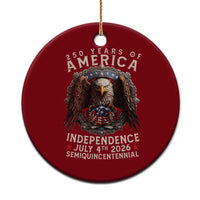 250 years Of America Independence Ceramic Ornament 250th American Anniversary Bald Eagle - Wonder Print Shop