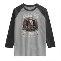 250 years Of America Independence Raglan Shirt 250th American Anniversary Bald Eagle - Wonder Print Shop
