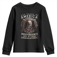 250 years Of America Independence Youth Sweatshirt 250th American Anniversary Bald Eagle - Wonder Print Shop