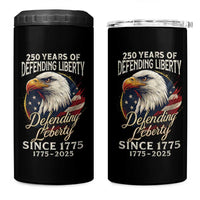 Patriotic USA Army Military 250th Anniversary 4 in 1 Can Cooler Tumbler 250 Years Of Defending Liberty Since 1775 - Wonder Print Shop
