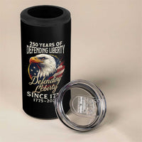 Patriotic USA Army Military 250th Anniversary 4 in 1 Can Cooler Tumbler 250 Years Of Defending Liberty Since 1775 - Wonder Print Shop