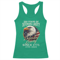 Patriotic USA Army Military 250th Anniversary Racerback Tank Top 250 Years Of Defending Liberty Since 1775 - Wonder Print Shop
