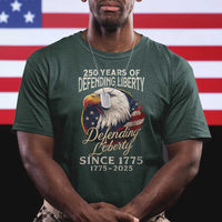 Patriotic USA Army Military 250th Anniversary T Shirt 250 Years Of Defending Liberty Since 1775 - Wonder Print Shop