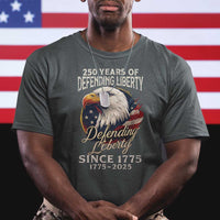 Patriotic USA Army Military 250th Anniversary T Shirt 250 Years Of Defending Liberty Since 1775 - Wonder Print Shop
