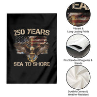 US Navy Military 250th Anniversary Garden Flag 250 Years Sea To Shore Bald Eagle - Wonder Print Shop