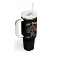 US Navy Military 250th Anniversary Tumbler With Handle 250 Years Sea To Shore Bald Eagle - Wonder Print Shop