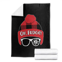 Funny Christmas Movie Throw Blanket Oh Fudge Buffalo Plaid Printed Graphic Beanie Cap - Wonder Print Shop