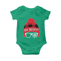 Funny Christmas Movie Baby Onesie Oh Fudge Buffalo Plaid Printed Graphic Beanie Cap - Wonder Print Shop