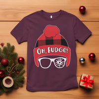 Funny Christmas Movie T Shirt Oh Fudge Buffalo Plaid Printed Graphic Beanie Cap - Wonder Print Shop