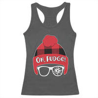 Funny Christmas Movie Racerback Tank Top Oh Fudge Buffalo Plaid Printed Graphic Beanie Cap - Wonder Print Shop