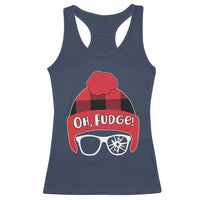 Funny Christmas Movie Racerback Tank Top Oh Fudge Buffalo Plaid Printed Graphic Beanie Cap - Wonder Print Shop