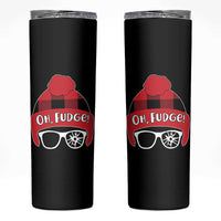 Funny Christmas Movie Skinny Tumbler Oh Fudge Buffalo Plaid Printed Graphic Beanie Cap - Wonder Print Shop