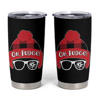 Funny Christmas Movie Tumbler Cup Oh Fudge Buffalo Plaid Printed Graphic Beanie Cap - Wonder Print Shop