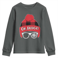 Funny Christmas Movie Youth Sweatshirt Oh Fudge Buffalo Plaid Printed Graphic Beanie Cap - Wonder Print Shop